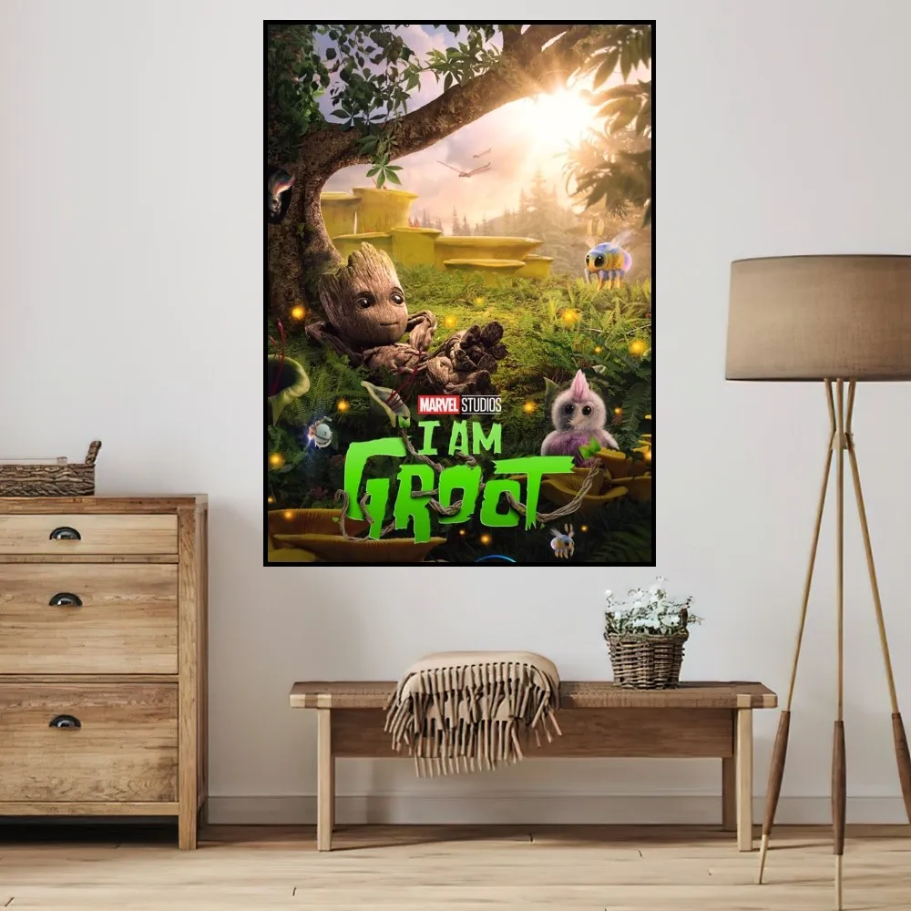 MINISO M-Marvel Guardians I am Groot P Poster piccole stampe Room Wall Sticker pittura murale camera da letto Living Office