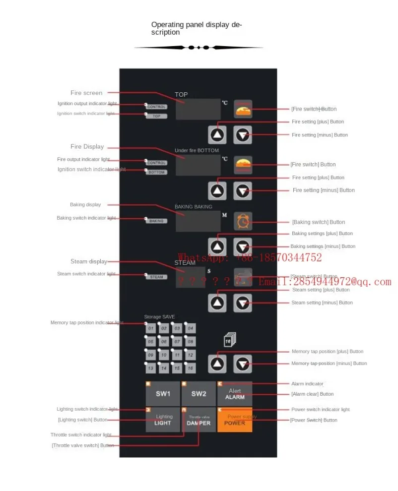 L  Electric Oven Control Panel Commercial Oven Controller Oven Digital Display Control Panel Temperature Controller