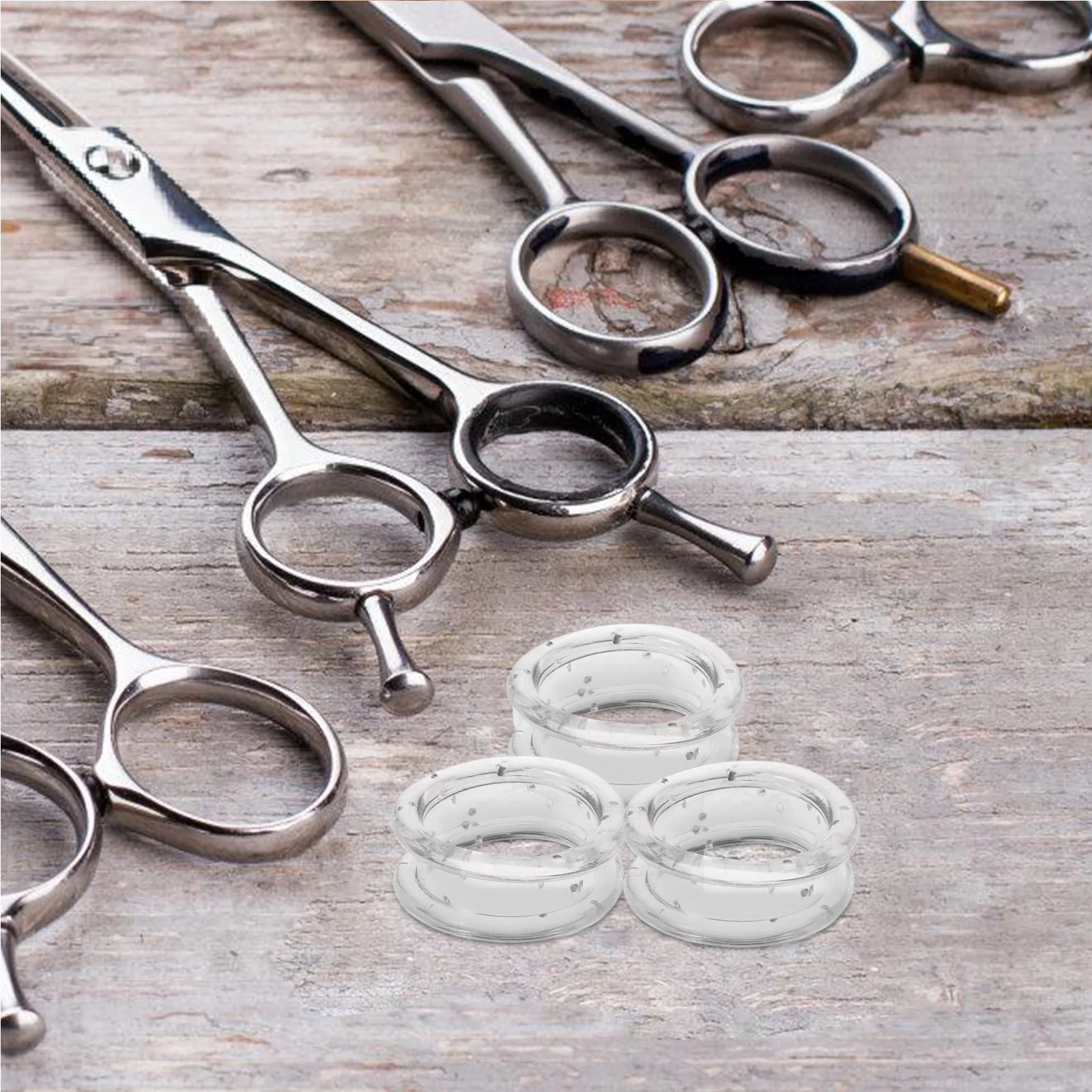 

12 Pcs Scissors Silicone Ring Dog Ear Hair Removal Tool Grooming Supplies Accessory Rubber Silica Gel Tools Finger Protection