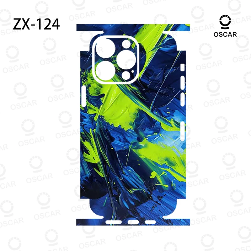 Colorful Decal Skin for iPhone 15 14 13 12 11 Pro XS Max XR Soft Back Screen Protector 3M Wrap with Side Skin Sticker