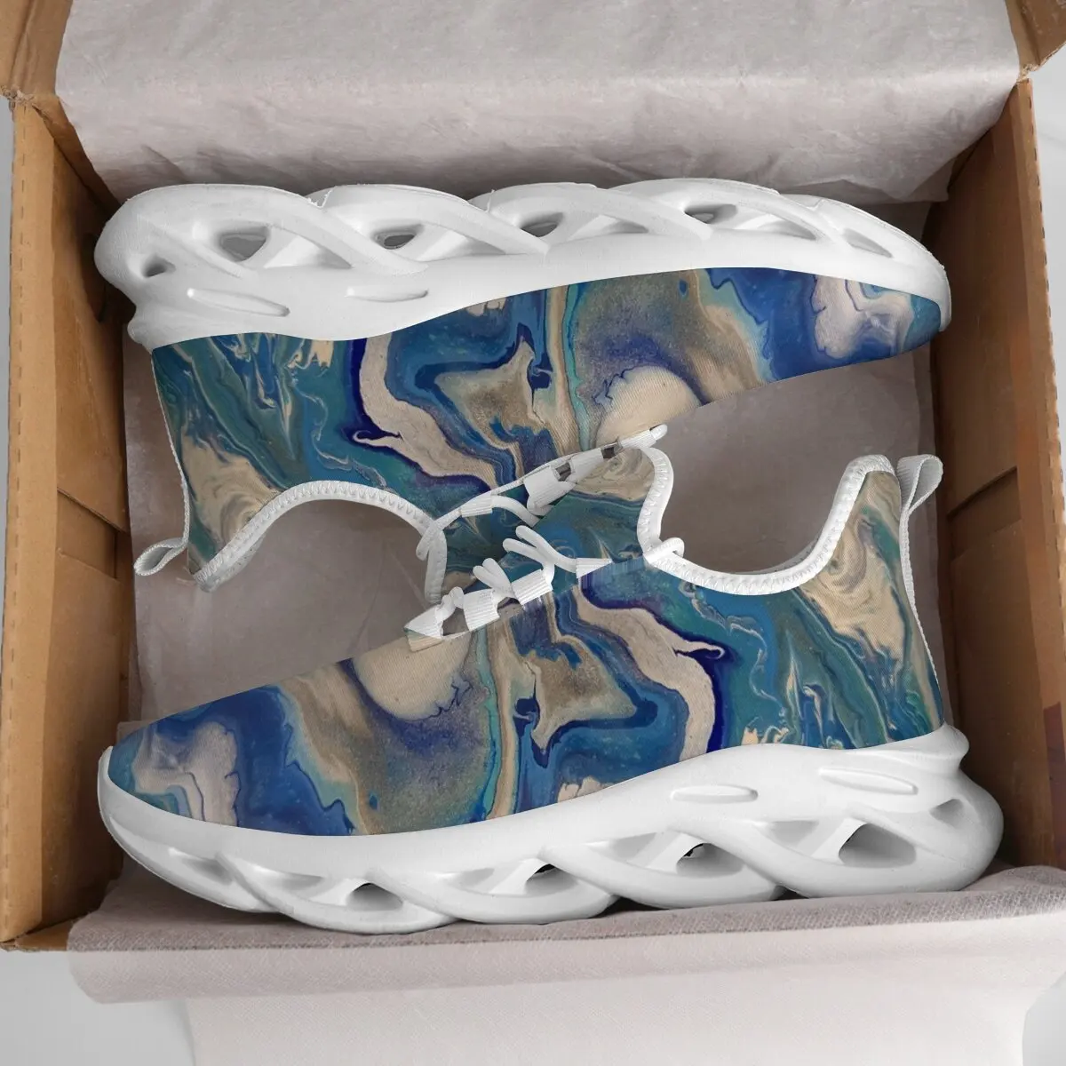 

Casual Running Shoes for Men Women Large-sized Breathable Flat Soft-soled Color-matched Round-toe Sports Walking Shoes