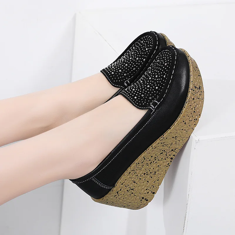 Thick Soled Women\'s Shoes Fashionable Sequin 2024 summer New Trend Anti Slip Comfortable Shoes Outdoor Casual Shoes Heels