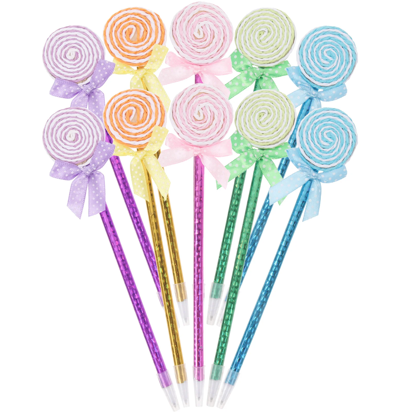 

10pcs Plastic Stylus Stationery Lollipop Stylus Pen Kids Ball-Point Pen Gifts Stationery Promotions