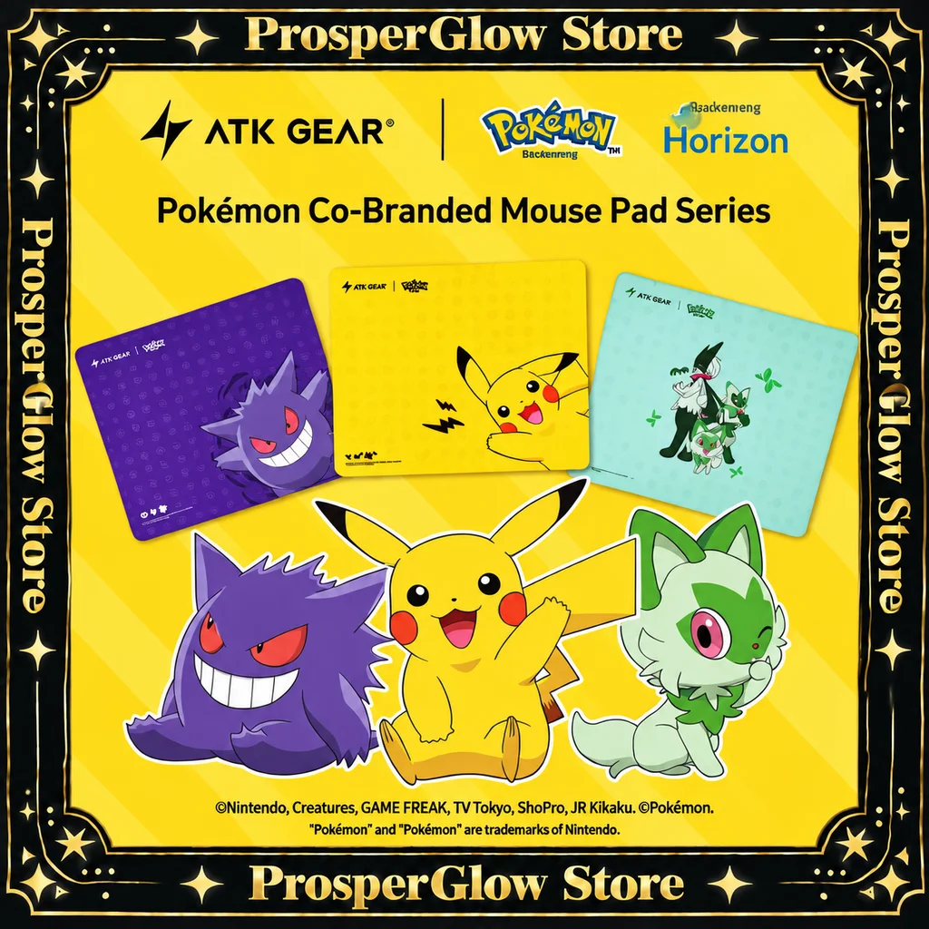 Genuine ATK Pkm Collaboration Mouse Pad Pikachu Gengar Sprigatito Extra Large Gaming Esports Office FPS Dedicated Mousepads Gift