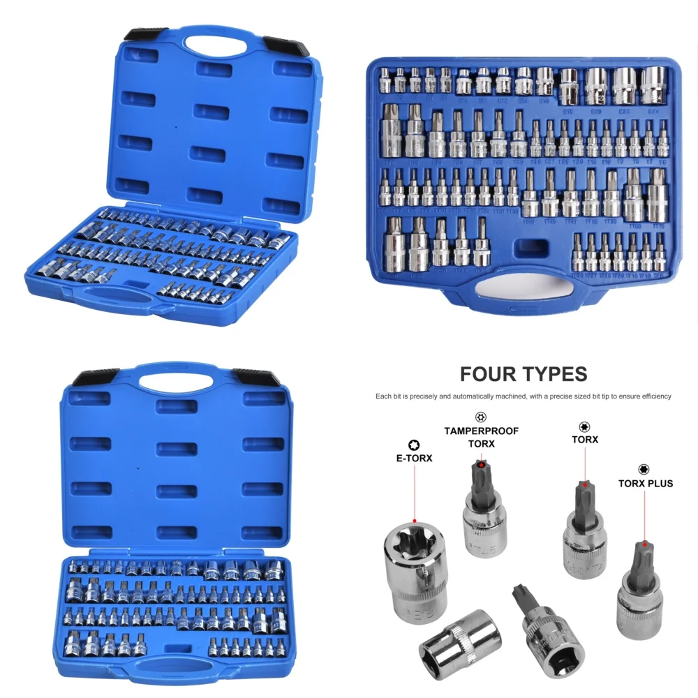 

Hand Tool Sets60Pcs Premium Torx Bit Socket Set S2 Cr V Steel High Performance Tool Kit