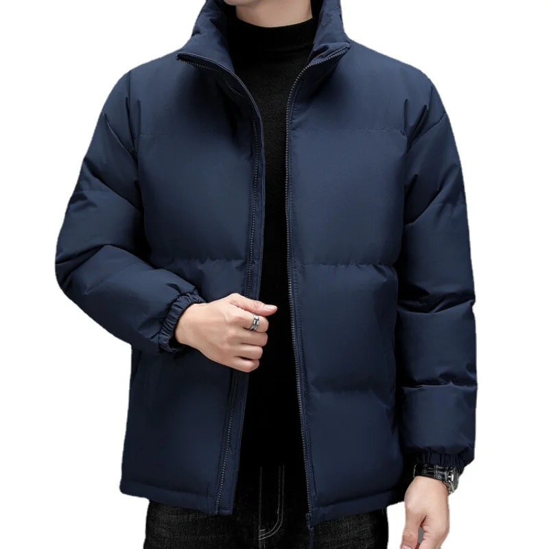 Winter New Men\'s Standing Collar Cotton Clothes Casual Thickened Parkas Simple Winter Wear