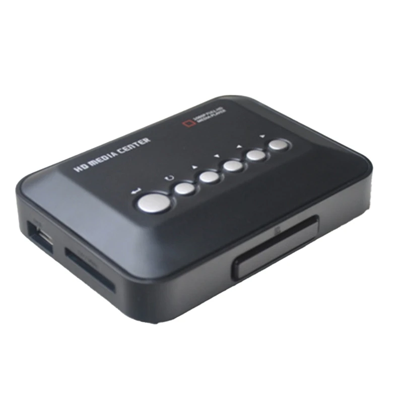 

【Must-Haves】Поддержка Full HD 1080P — совместимый AV USB HDD SD MMC H.264 MKV Портативный мультимедийный медиаплеер с вилкой европейского стандарта