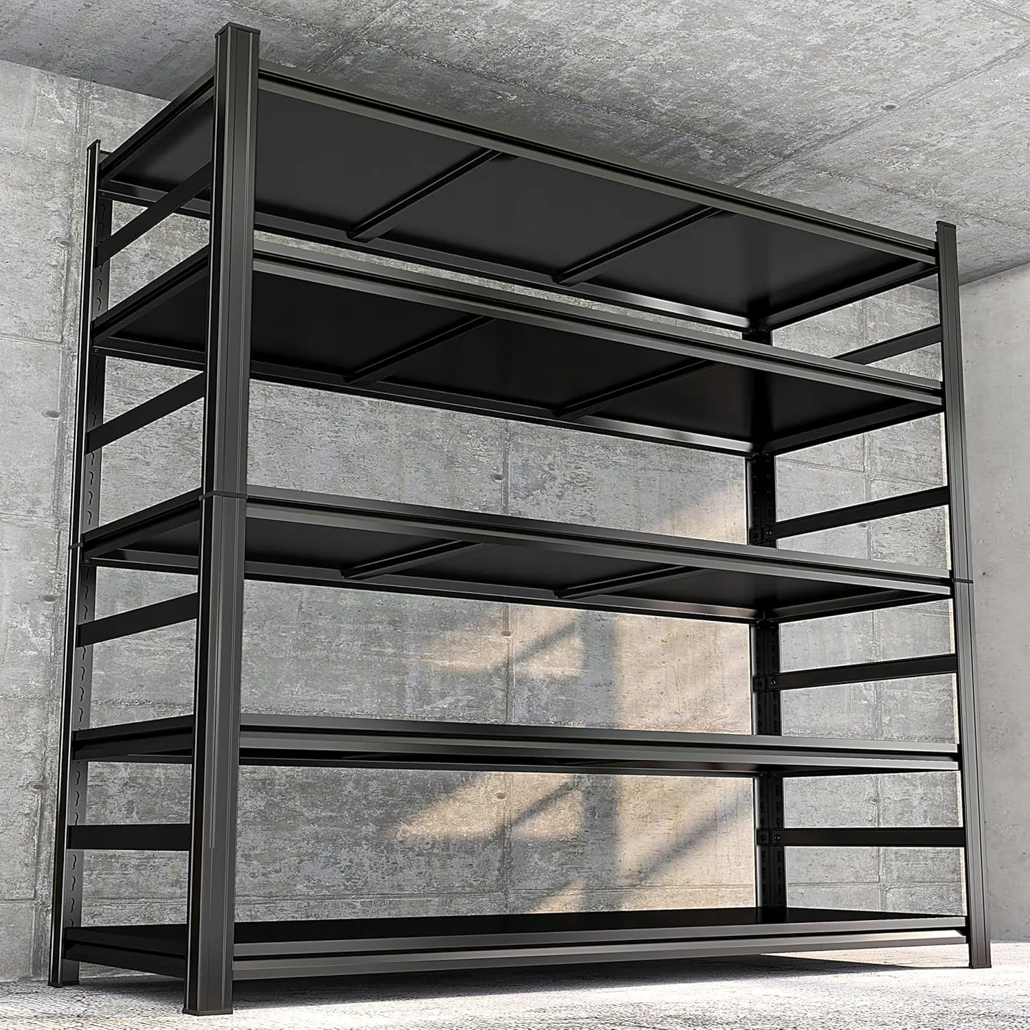 

87"H 48"W 5-Tier Heavy-Duty Steel Garage Shelving Adjustable Storage Rack for Industrial Warehouse Basement, Customized