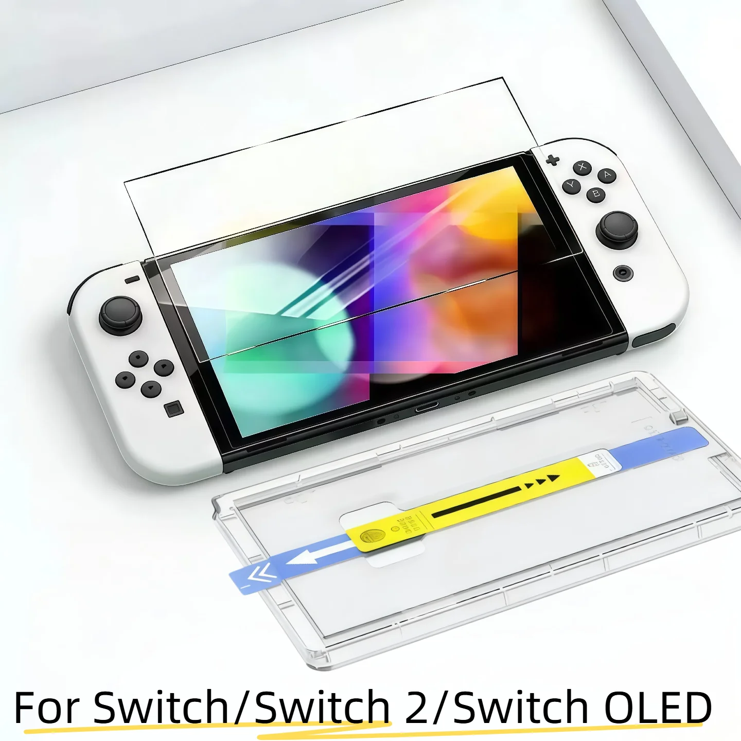 For Switch 2 OLED Tempered Glass Screen Protector 9H Hardness Anti-Scratch Bubble-Free Alignment Kit with No Dust