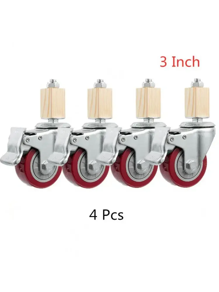 Imagem -06 - Polegada Rodízio 30 mm Quadrado Tubo de Móveis Perna Ferro com Freio Roda Universal Aço Inoxidável Peças Lote