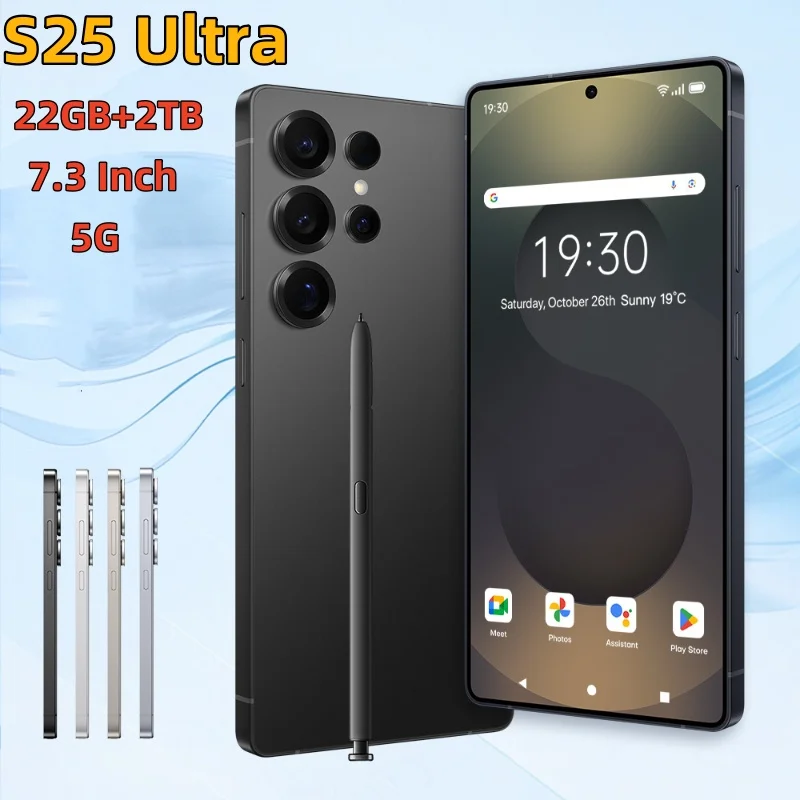 

HOT 2025 new S25 Ultra original intelligent 5G dual card dual standby Android 14 system global version phones 8000mAh battery