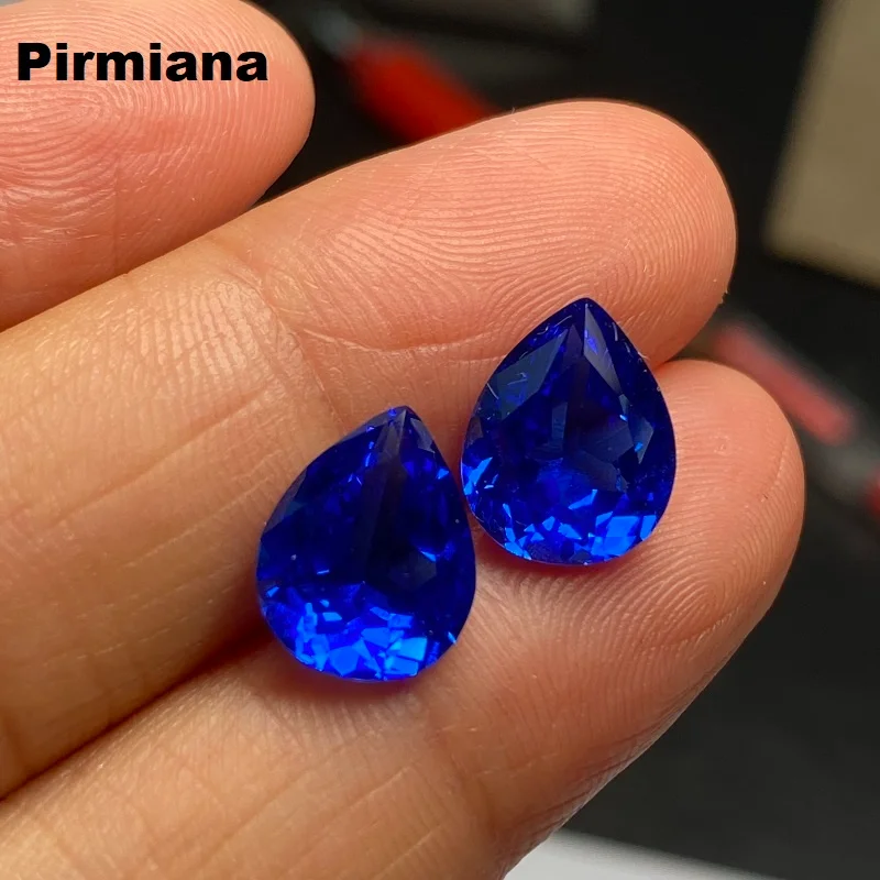 Pirmiana Pear Shape Cornflower Blue Color Lab Grown Cobalt Spinel Gemstone For Diy Jewelry Making