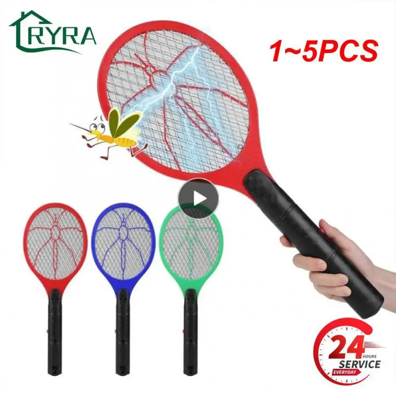 

1~5PCS Electric Fly Insect Bug Zapper Bat Handheld Insect Fly Swatter Racket Portable Mosquitos Killer Pest Control For Bedroom