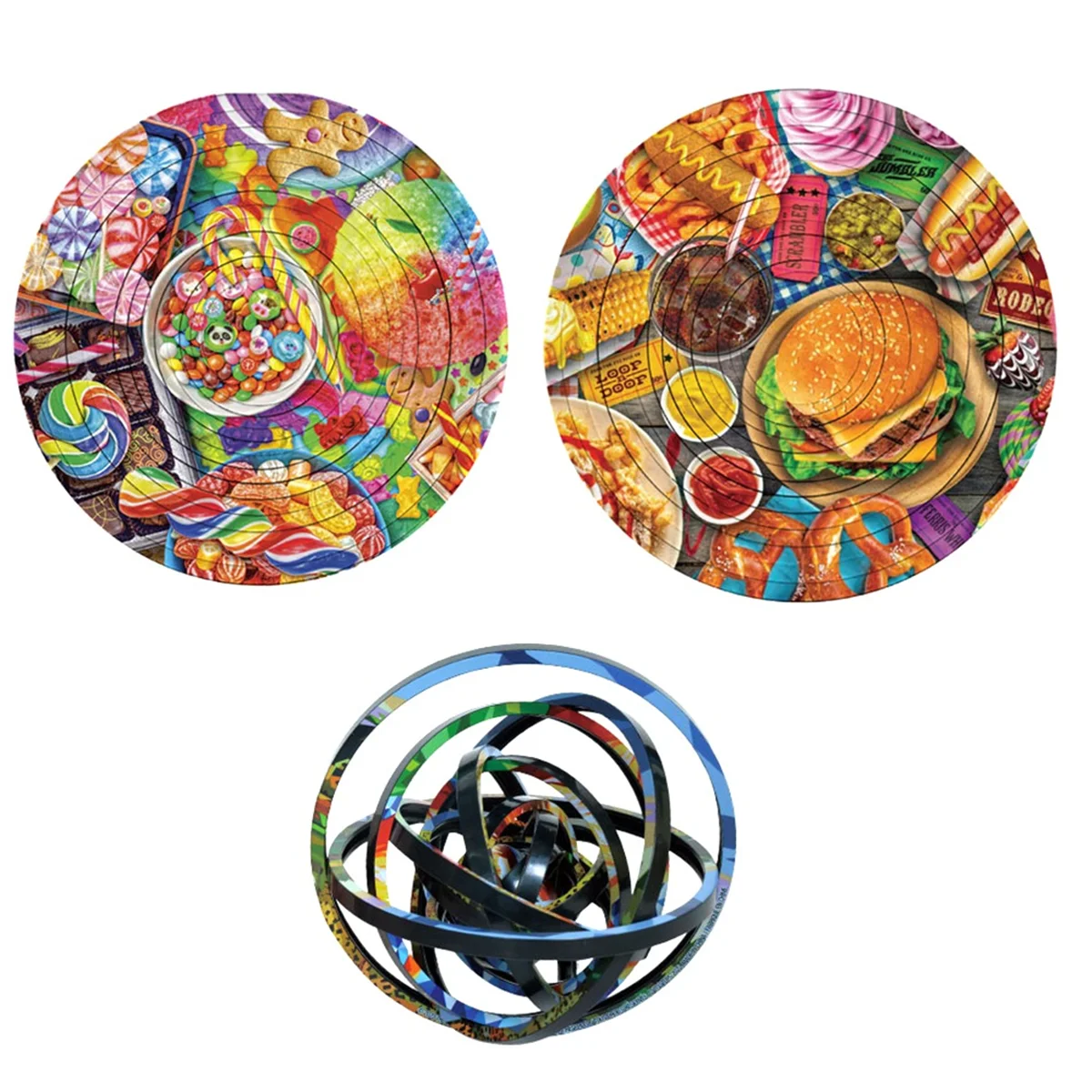 360 Degree Dimensional Rotation Double-Sided Circular Puzzle Toy Rotating Puzzle for Children's Christmas Gifts