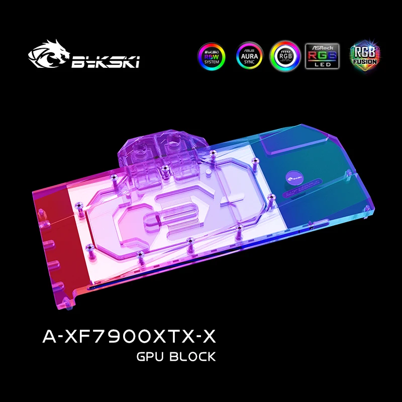 Bykski Water Block Use for XFX Radeon RX 7900 XTX Merc 310 OC GPU Card / Copper Cooling Radiator RGB AURA/ A-XF7900XTX-X