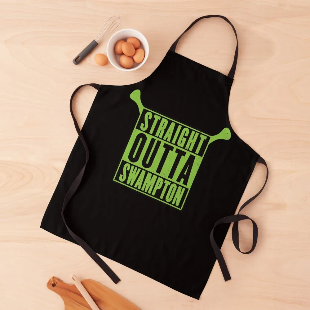 Shrek - Straight Outta Swampton Apron cooks clothes Chef Accessories beauty master Barista Apron