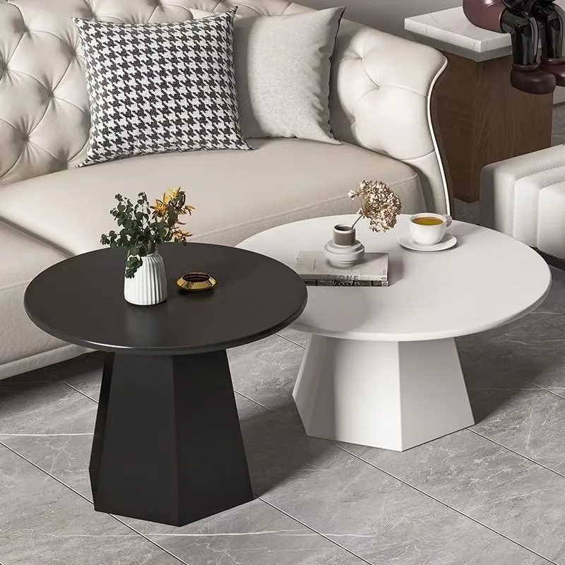 Nordic coffee table home combination modern simple living room B & B wrought iron light luxury Internet celebrity creative round