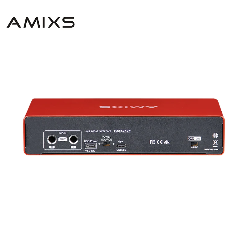 AMIXSQ22 Audio Interface for Recording Computer Free Drive USB External Sound Card for Pc Pro Audio Equipment Professional Video