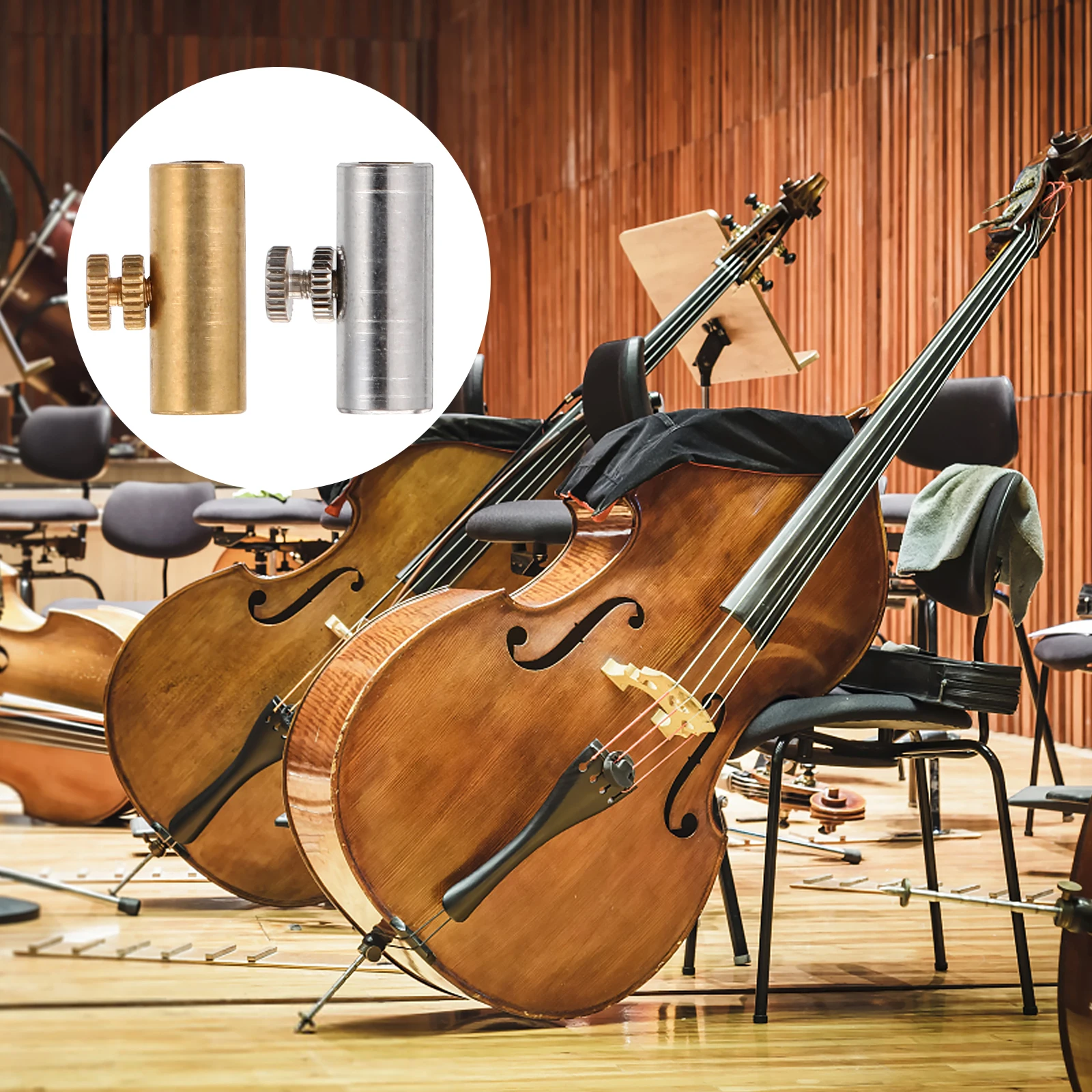

2pcs Adjustable Mute For Cello High Quality Copper Material Wolf Tone With Metal Knob Cello Part Instrument