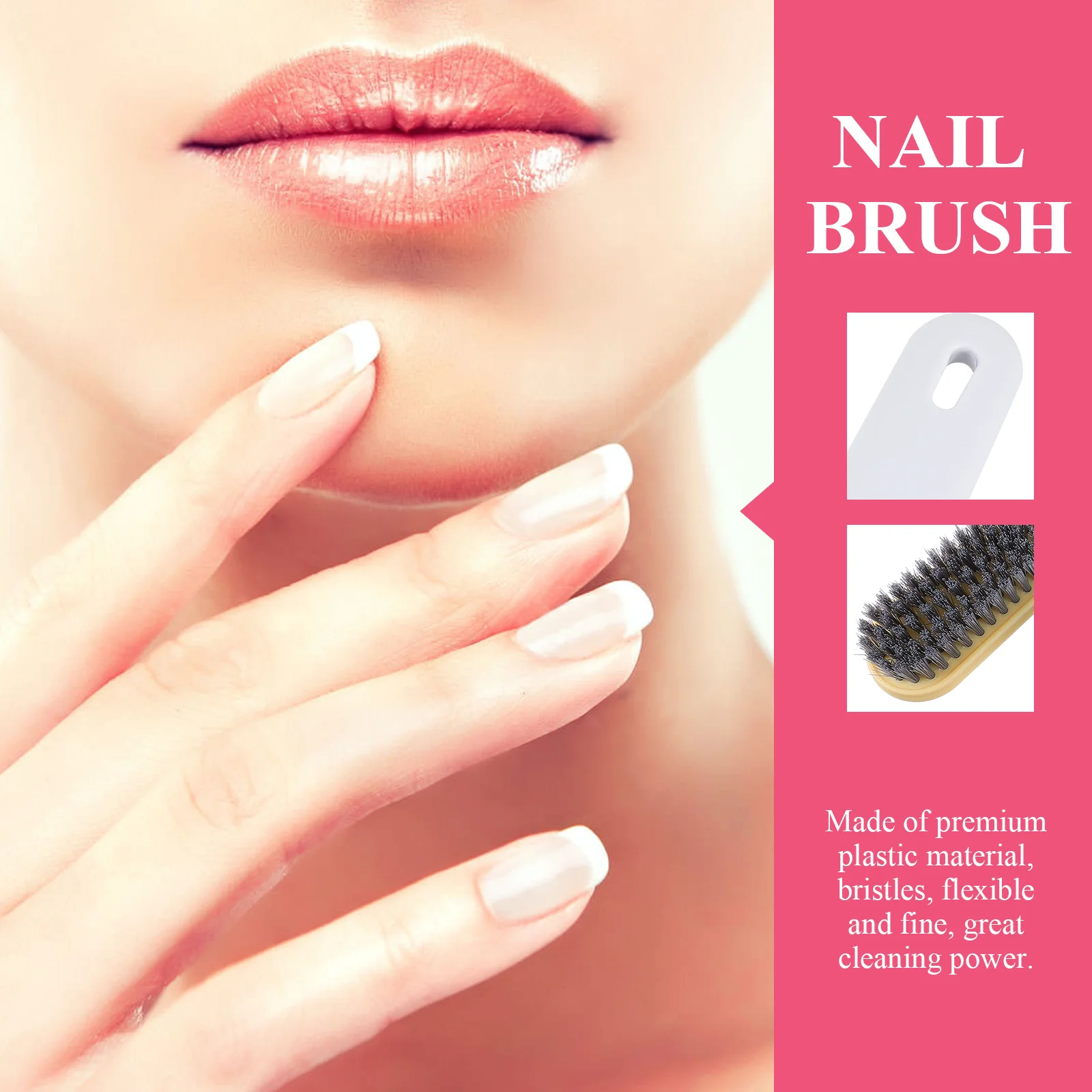 

3Pcs Cleaning Brushes for Nails and Shoes Premium Plastic Fine Bristles Long Handle Easy Grip Wash Tool for Home Office Garden