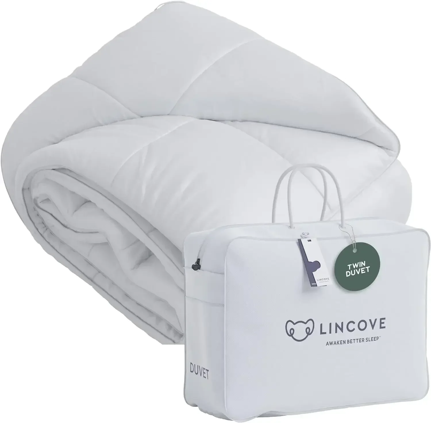 Lincove-Canadian Down Comforter, All Season, Warmth Duvet Insert, Corner Loops in Each Corner, 600 Thread Count, 100% Cotton