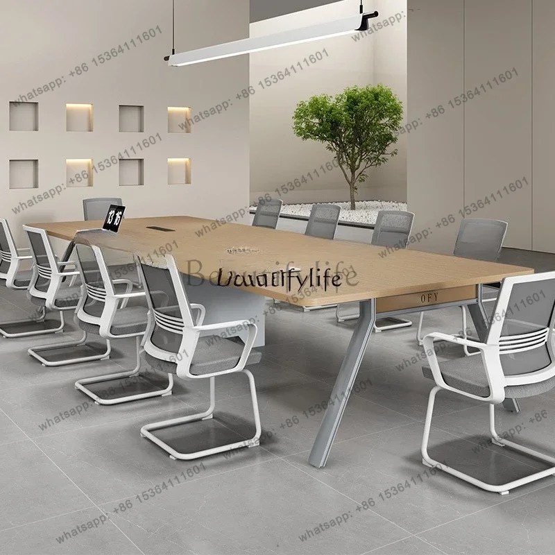HJ Conference table simple modern small negotiation office furniture training strip table
