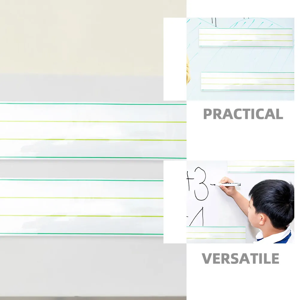 Image 5: 2 bandes magnétiques effaçables à sec pour écrire et dessiner, lignées, pour enseignants, étudiants, école à domicile, voyage, réutilisables