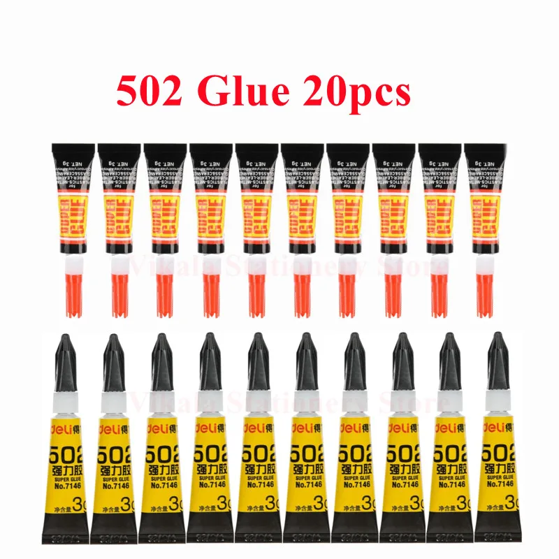 20pcs Liquid 502 Glue Metal Ceramic Stationery Office Material Contact Adhesive Super Liquid Glue for Glass