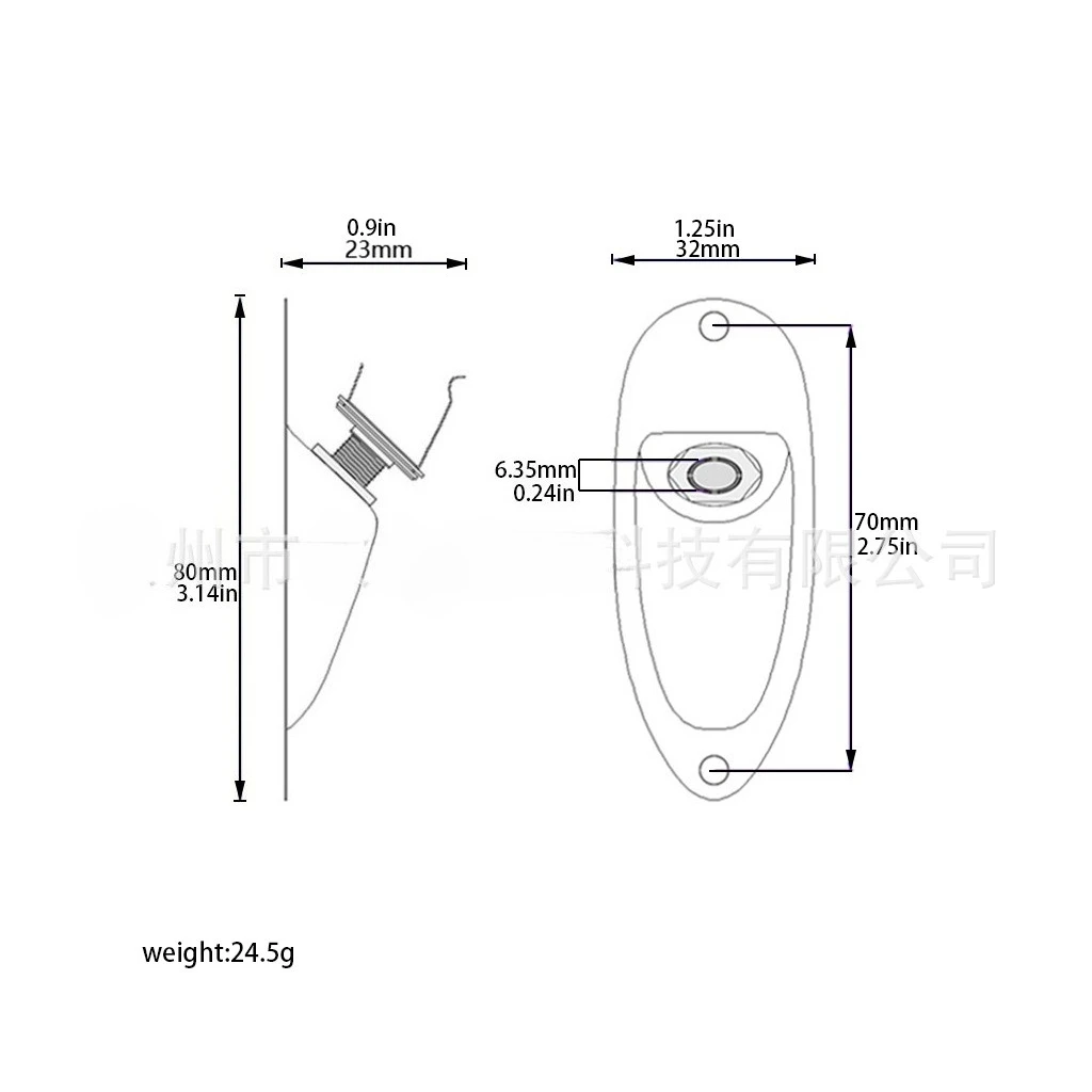 Boat Style Guitar Output Jack Plate Assembly Guitar Jack Socket Cover Plate with String Retainer Fit ST Str/at Electric