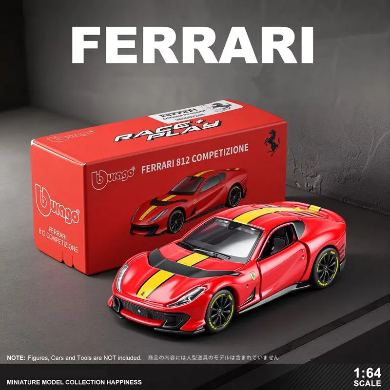 bburago-1-64-ferrari-812-competizione-novo-modelo-de-carro-esportivo-em-liga-metalica-carrinho-de-corrida-diecast-veiculo-de-simulacao-presente-quente