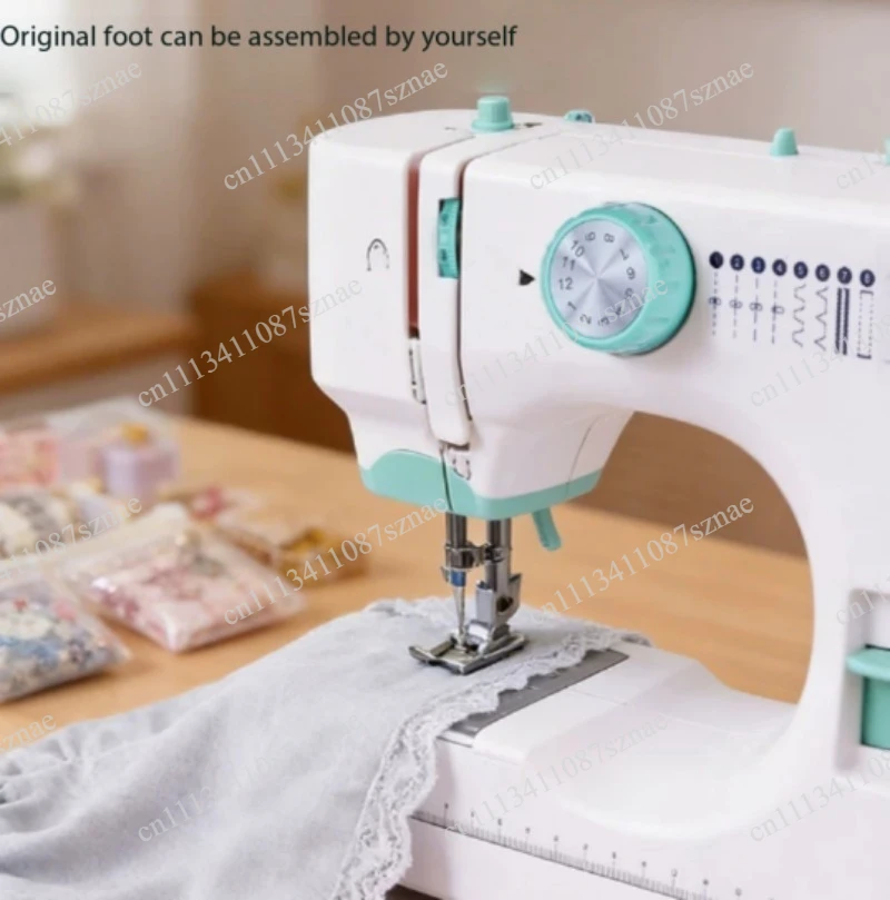 portable Sewing Machine for Beginners with 12 Stitches Pattern LED Light Pedal Double Thread Sewing Kits