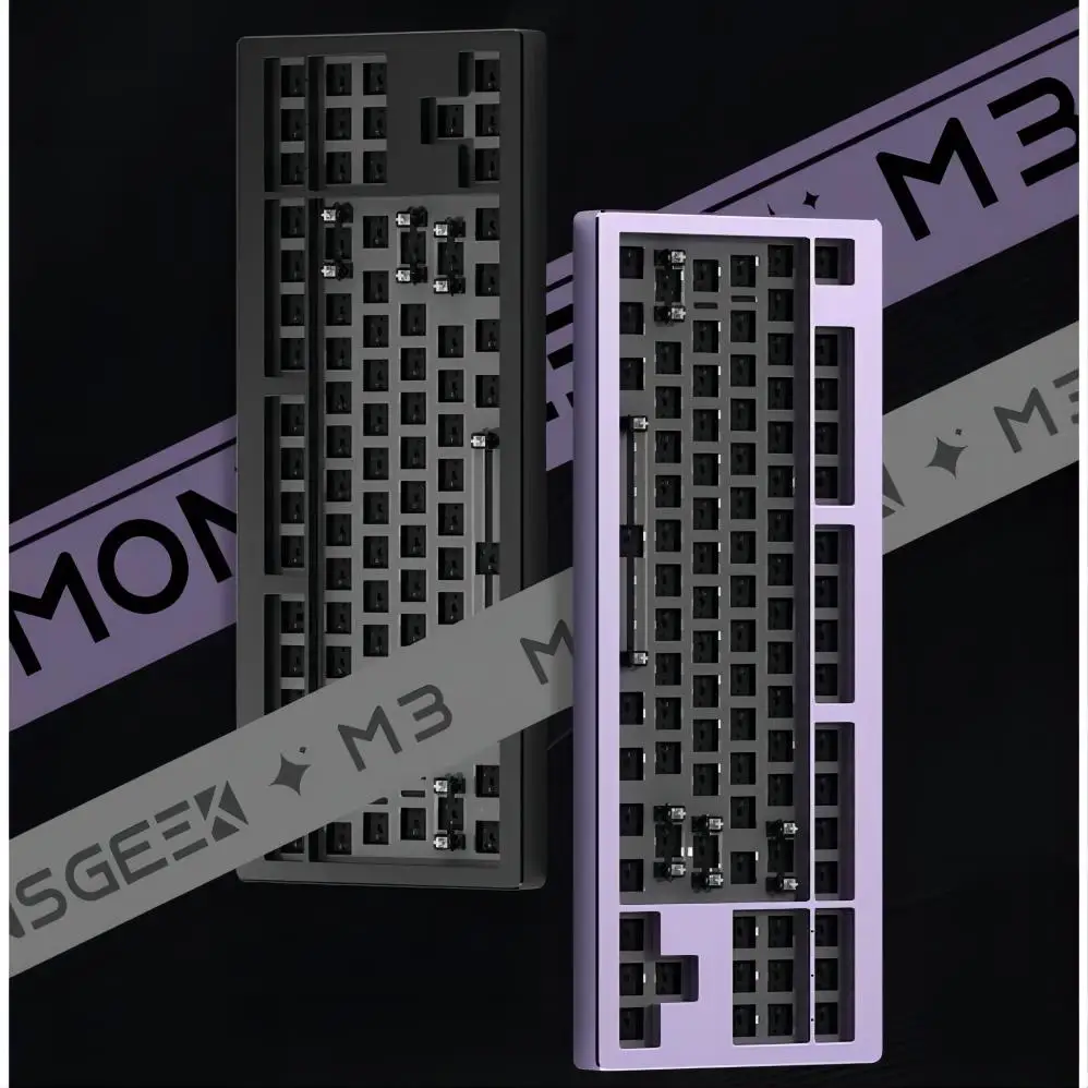 Imagem -05 - Akko Monsgeek m3 Faça Você Mesmo Kit Tkl Rgb Hot-swap Sul-virado Barebone Alumínio Mecânico Teclado Kit Cnc Metal Qmk Junta-montagem