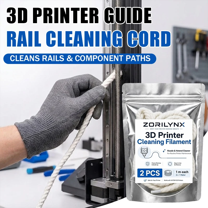 3D Printer Guide Rail Cleaning Cord Efficient Dust and Residue Removal Tool for Mechanical Parts and Frame Care - ZORILYNX