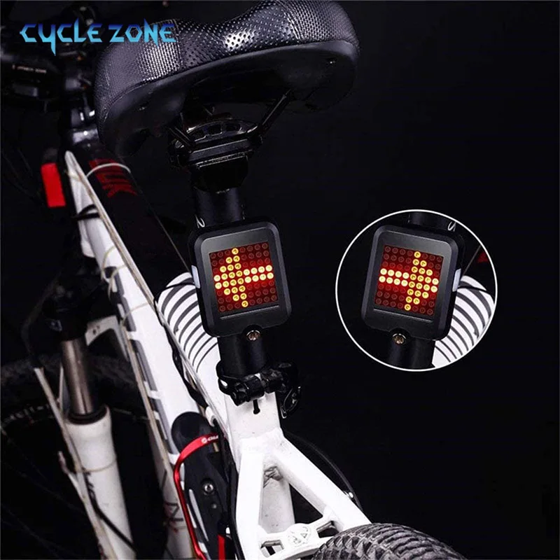 Bicycle Turn Signal Rear Light 64 LED USB Rechargeable Bicycle Wireless Turn Warning Taillight Cycling Rear Flashing for Bike