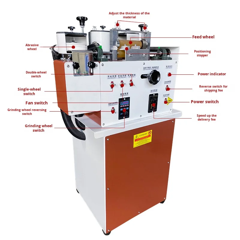 Automatic Three-Wheel Double-Sided Polishing Leather Processing Equipment Belt Edge and Vacuum Machine