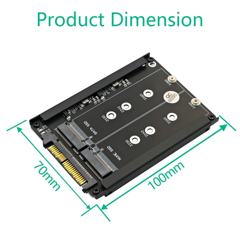 2 In 1 M.2 NVME SSD And B Key/B&M Key SSD To SFF-8639 U.2 With Frame Bracket - Retain MSATA SSD As 7Mm 2.5In SATA Drive