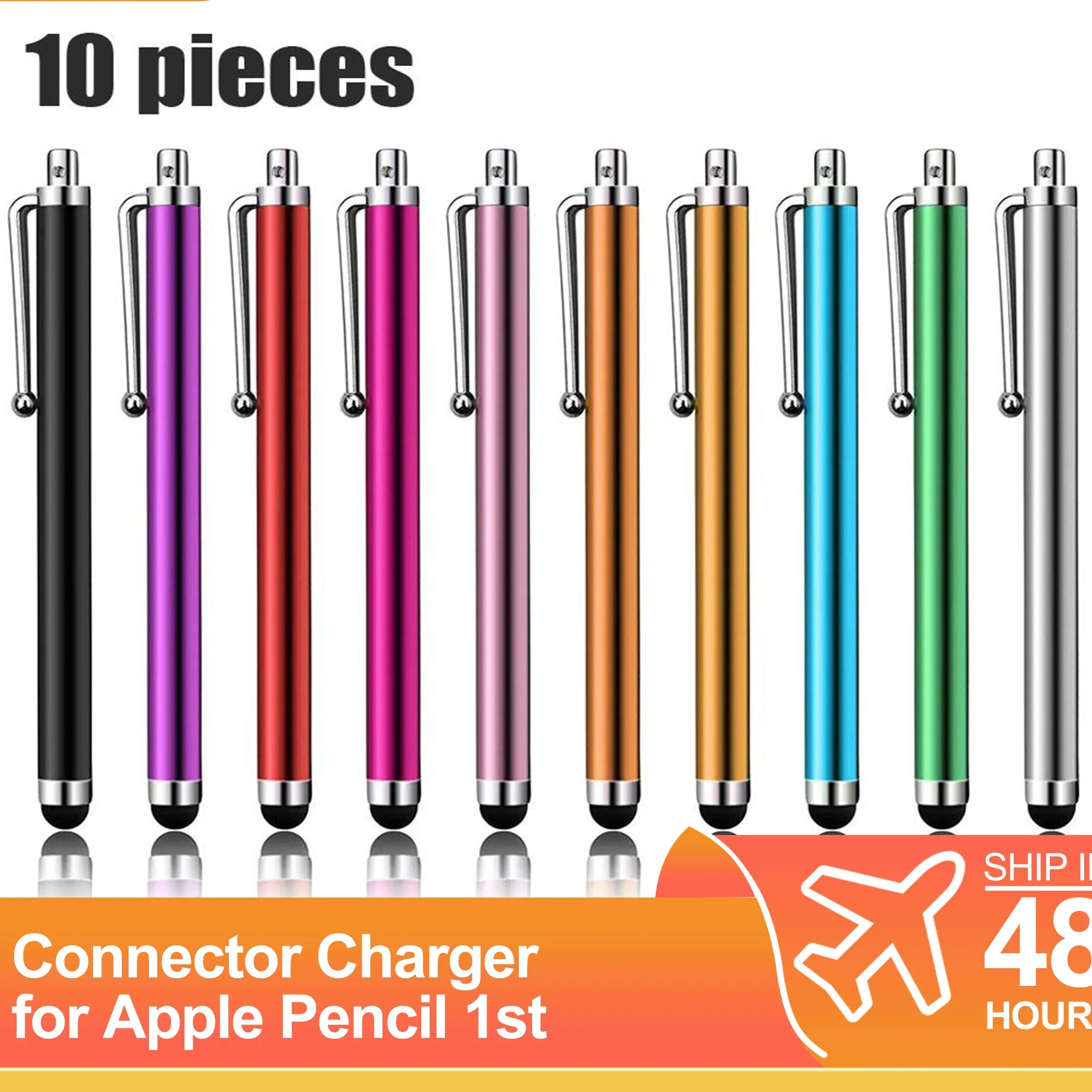 

10Pcs/Set Mobile Phone Stylus Touch Screen Pen For iPad iPhone Samsung Tablet All Capacitive Screen Pens with Clip Stylus