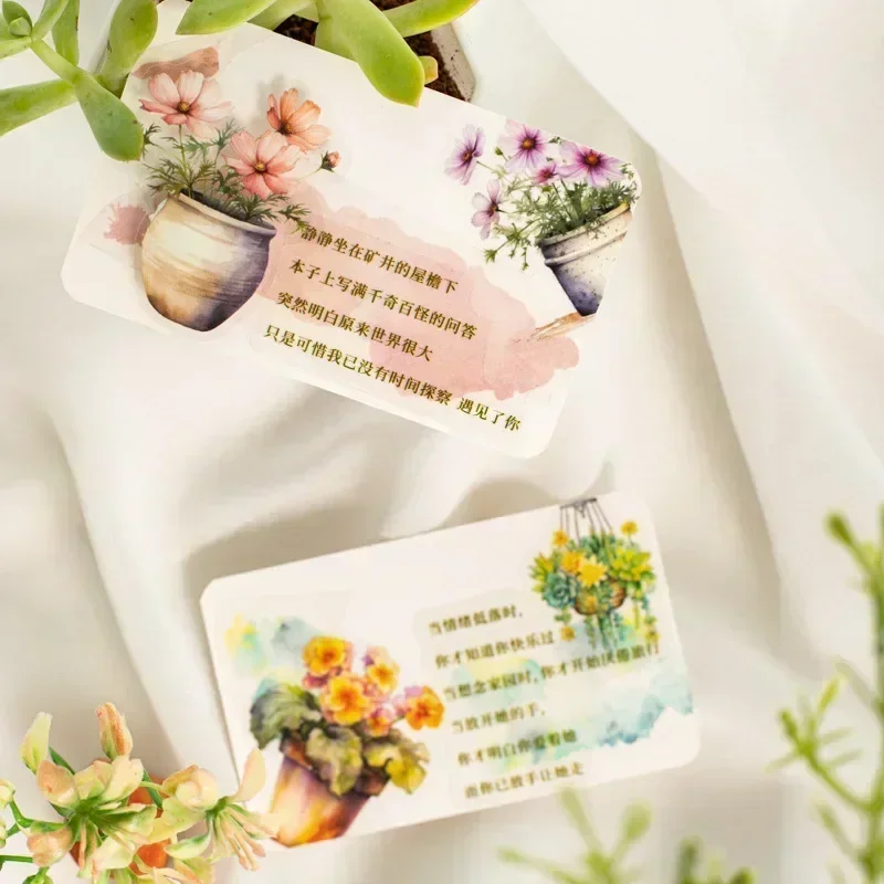 

25Sheets Plant Pottery Stickers Small Alien Material Stickers Stationery package Diary paper Package Scrapbooking Cut 132*75mm