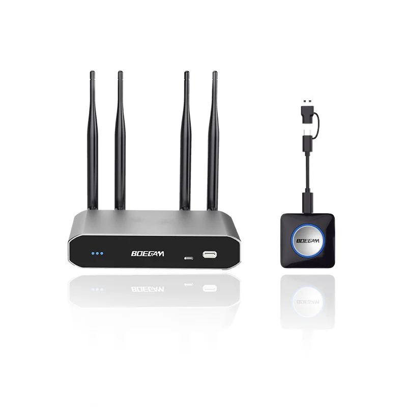 WiFi 6 4K Wireless Presentation System BYOM Kit, RK3566 9-Split Screen Transmitter and Receiver, Plug & Play for Conference Room