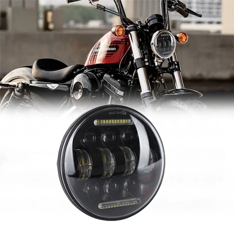 

Reliable-Suitable For Motorbikes 5.75 Inch With Daytime Running Lights Angel Eyes Long And Low LED Headlight Angel E