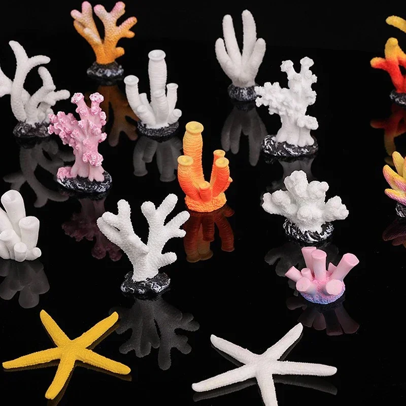 Resin Starfish Coral Decoration Artificial Fish Tank Reef Landscape Craft Tabletop Aquarium Decor Ocean Theme