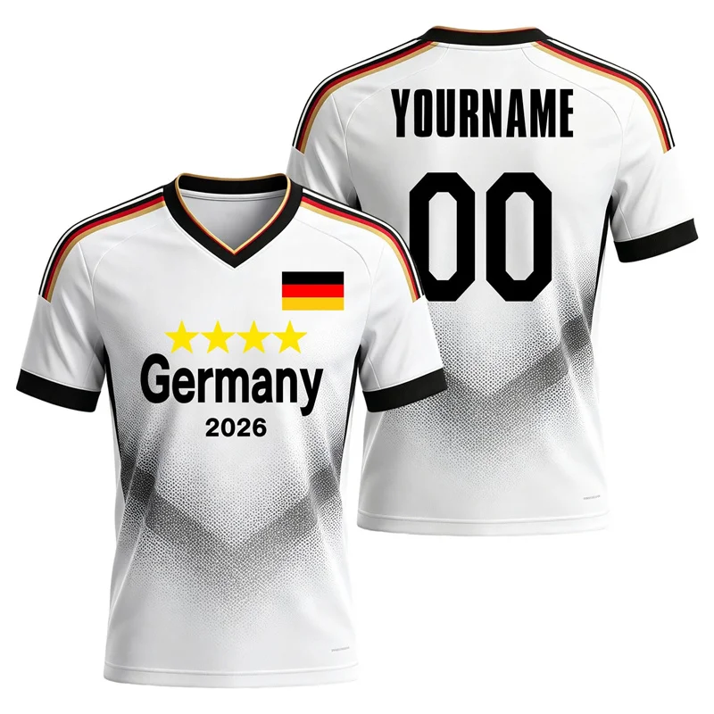 2026 New Germany Austria Belgium Flag Football T Shirt Custom Name Number Printed Short Sleeve Casual Oversized Tee Shirts