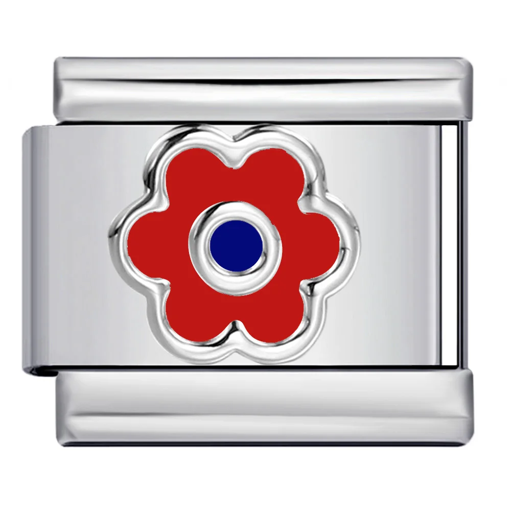 Bestie Gifts Weiße, Lila, Rosa, Grüne, Warme Blumen-Italienische Glieder passend für 9mm Edelstahl-Schmuck DIY Perlen zur Herstellung von Damenarmbändern – Detail 4
