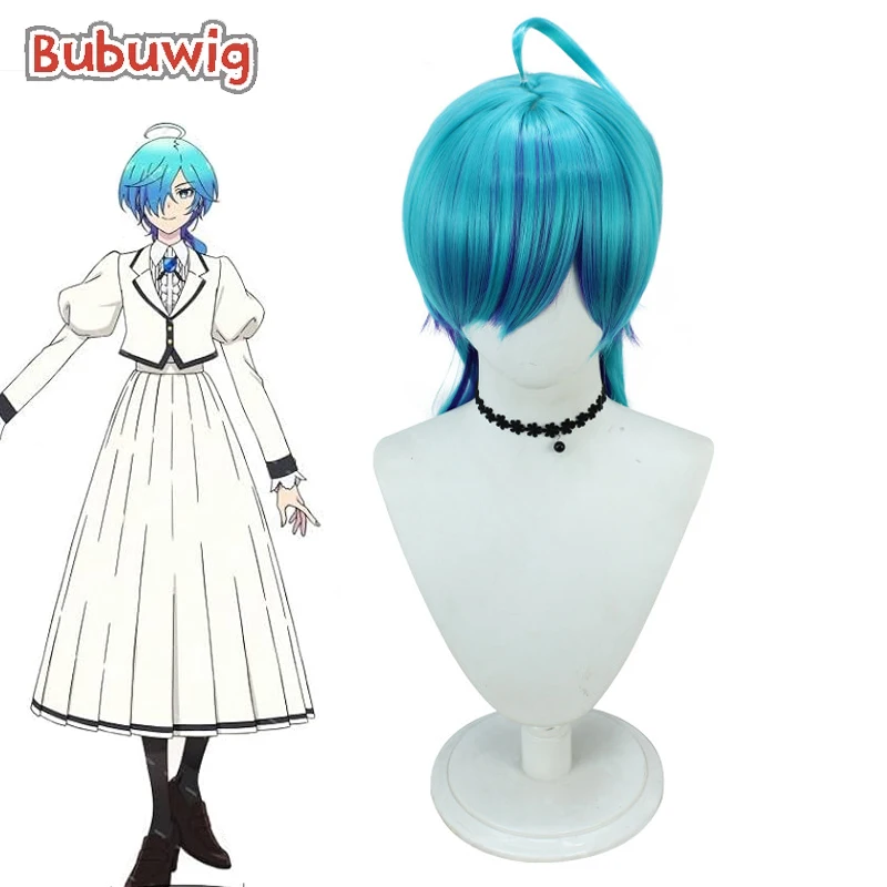 

Bubuwig Синтетические волосы Тина Исиemi Косплей Парики Rock Is a Lady's Modesty Хэллоуин 60 см Длинный светло-голубой смешанный парик Термостойкий