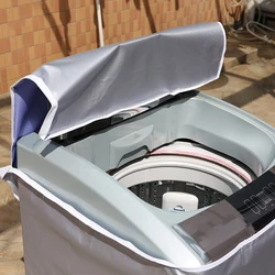 Washer And Dryer Cover Durable Waterproof Fabric Sunscreen Dustproof Thick Fabric For Convenient Use Laundry Silver Coating