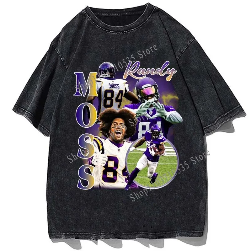 Actor Randy Moss Graphic Printed T Shirt Vintage Cotton Loose Oversize Tshirt Summer Men Casual O-Neck Streetwear T-shirt Tops