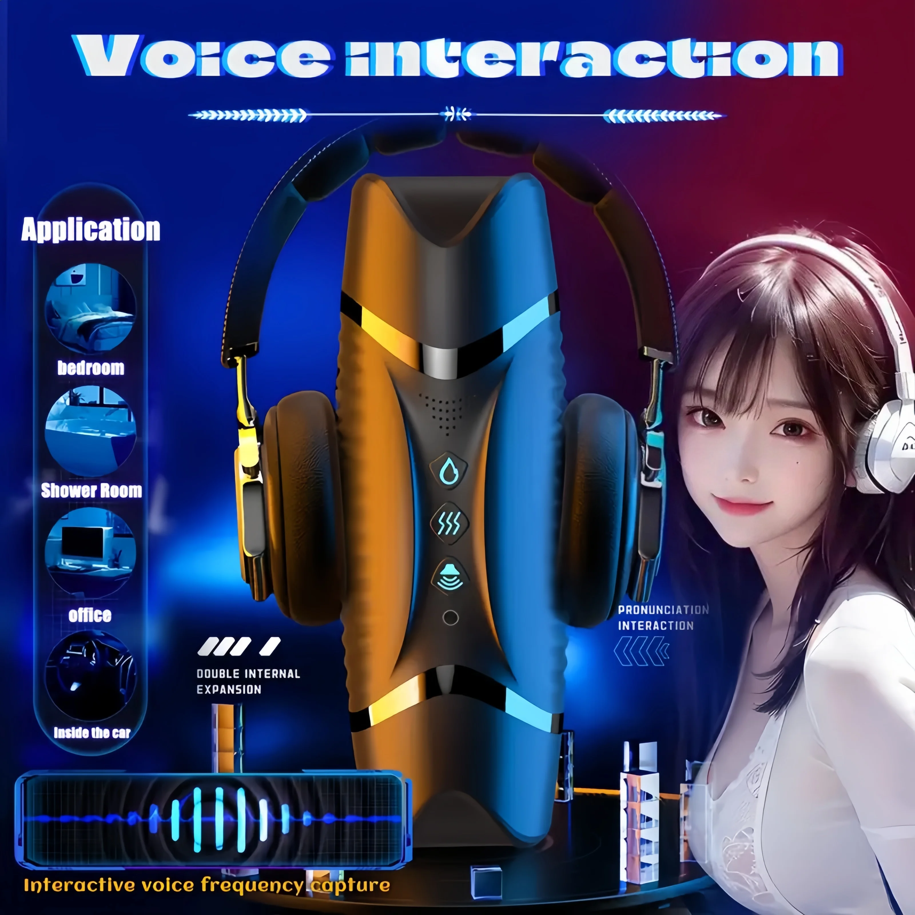 جهاز الراحة الجنسية للقضيب للرجال، 10 أوضاع اهتزاز، نطق ذكي للغاية، تسخين ذكي