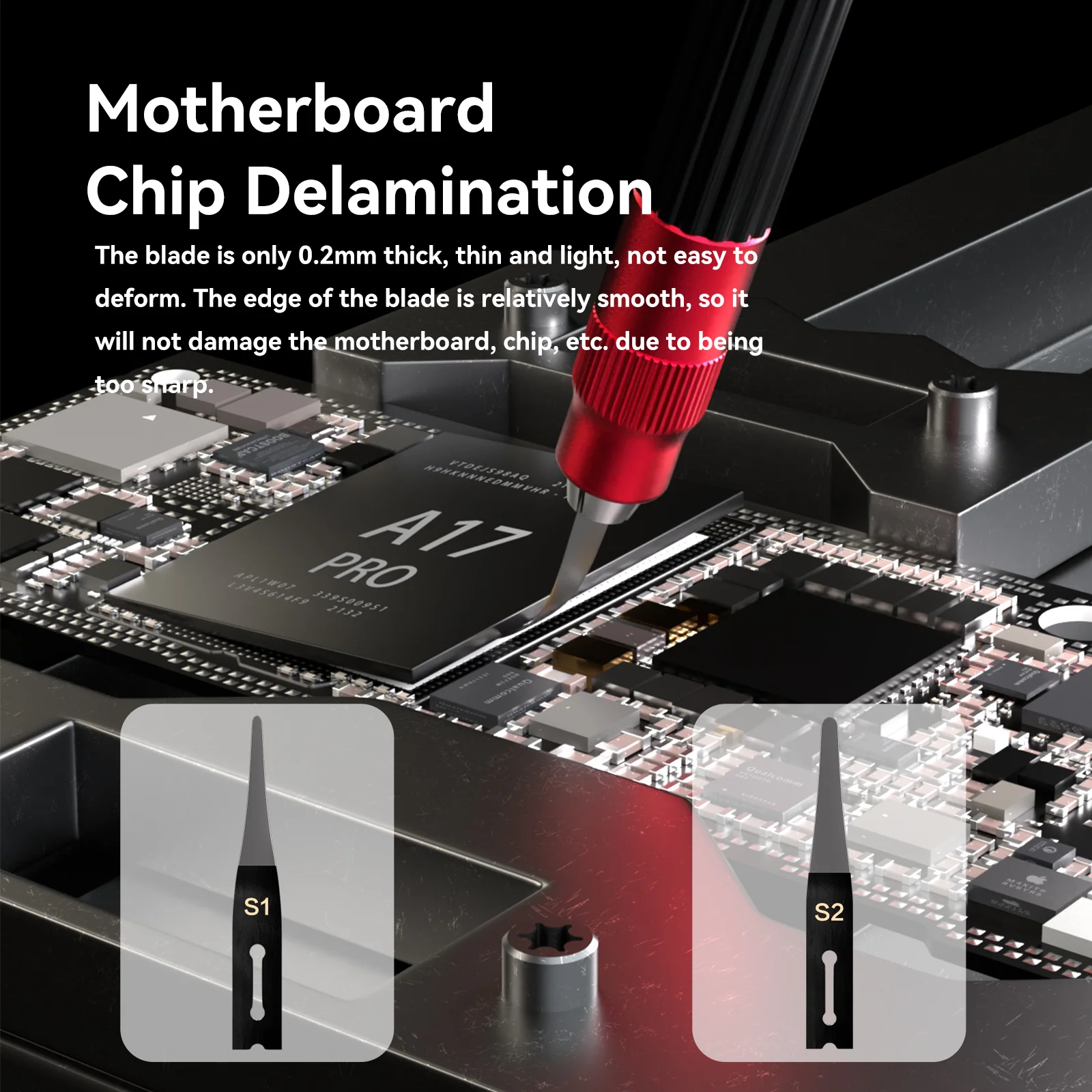 I2C All-in-One Chip Repair Kit CPU Pry Tool HDD Adhesive Removal Pry Bar Non-Destructive iPhone Android Motherboard Repair Tools
