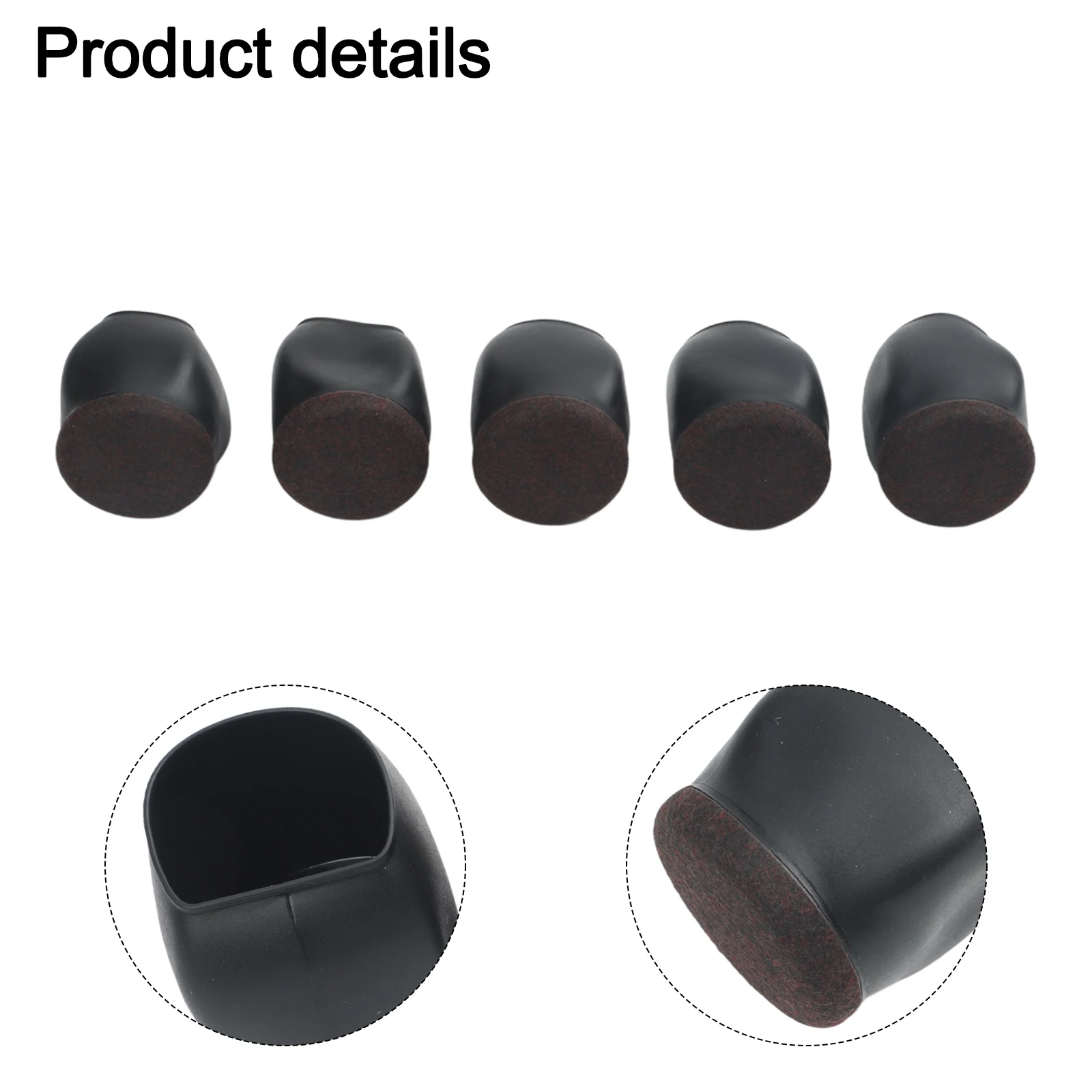 5Pcs TPE Chair Wheel Stoppers Black For Furniture Legs Floor Protection Silent Rolling Office Home Chair Accessories