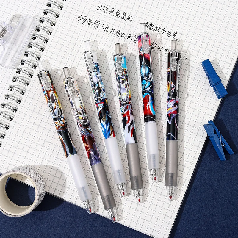 Anime Ultraman Cartoon Press Gel Pen Boy Japanese Zero Tiga Creative Student Black Signature Pen Student Stationery Wholesale